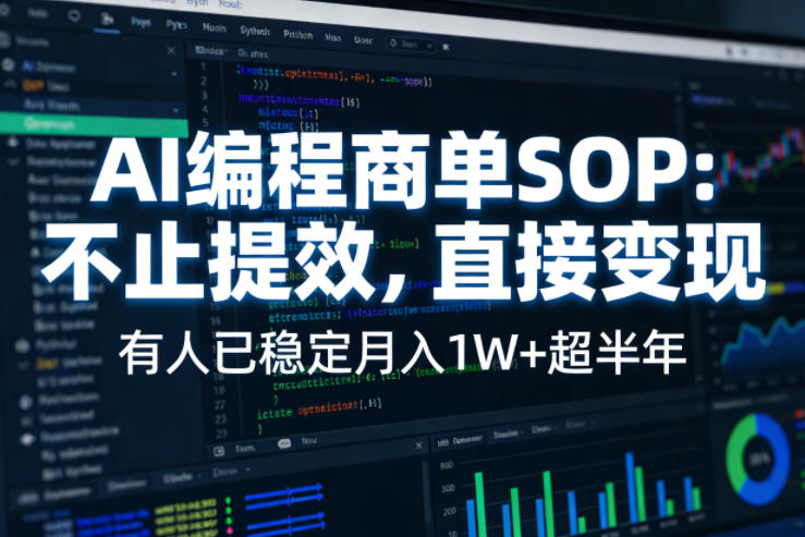 AI编程商单SOP，AI编程不能只给工作提效，还要直接变现，有人已经稳定月入1W+半年了-然百捷网络科技