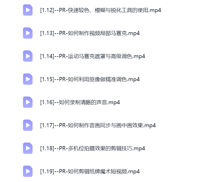 然百捷网络科技PR剪辑课程目录 实战教学下载 网赚教程资源