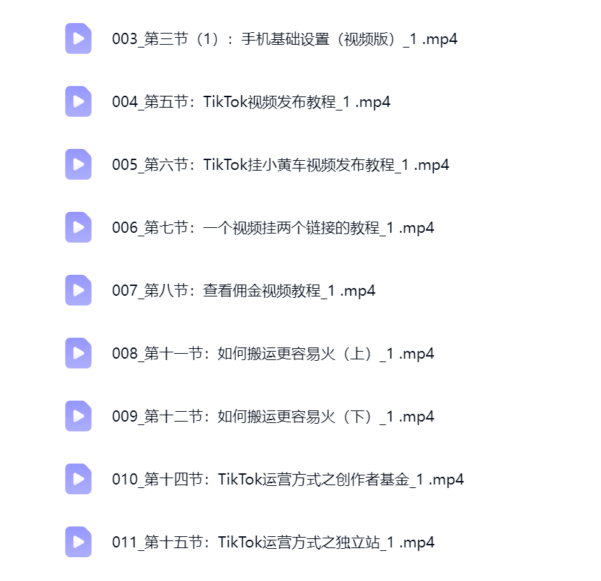 然百捷网络科技TikTok出海课程目录 实战训练营下载 网赚教程资源