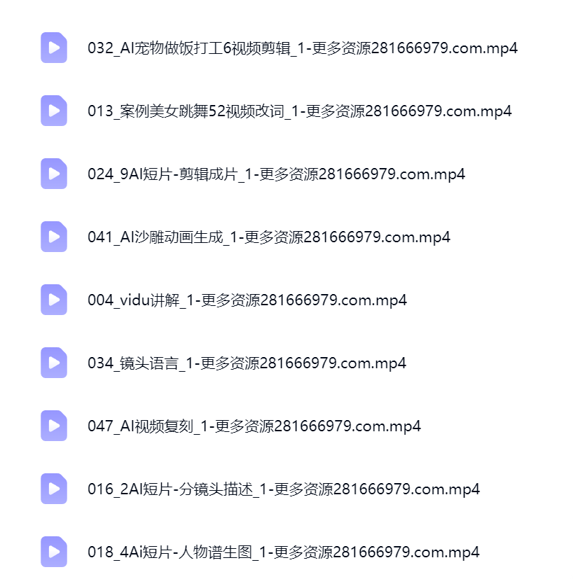 然百捷网络科技AI视频动画课程目录 全流程教学下载 网赚教程资源