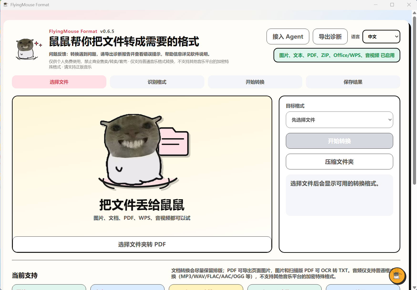 然百捷网络科技推荐离线格式转换工具飞鼠格式的主界面
